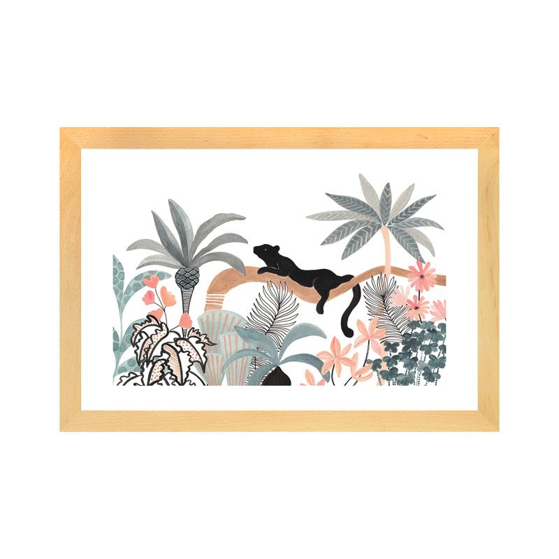 Jaguar dans la jungle, H 16 po x l 24 po x P 1 po, Papier encadré naturel