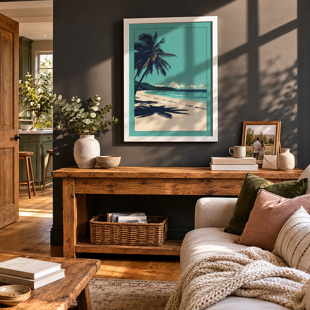 Tropical Palms Paradise Coastal - Framed Print