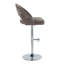 Tabouret de bar réglable avec pivot en métal chromé et tissu gris foncé avec repose-pieds rond en T - ensemble de 2-1115873033-1115873034