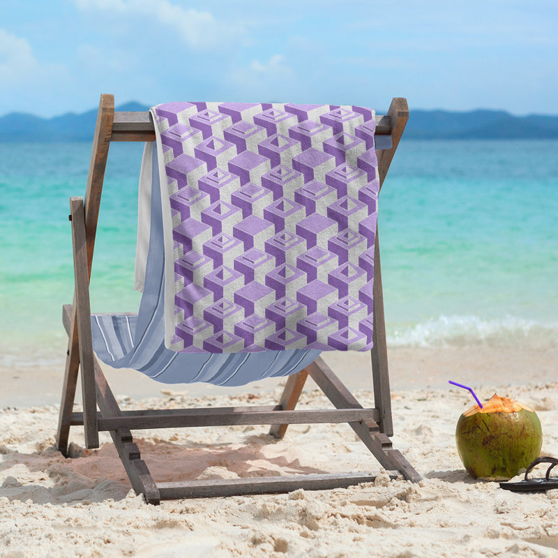 Jordao Beach Towel, Violet/Gray