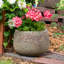 Jardinière ronde en céramique 12 po (30,48 cm) - Finition de lave ronde - Céramique verte patinée - Ensemble de 2-125886247-125886244