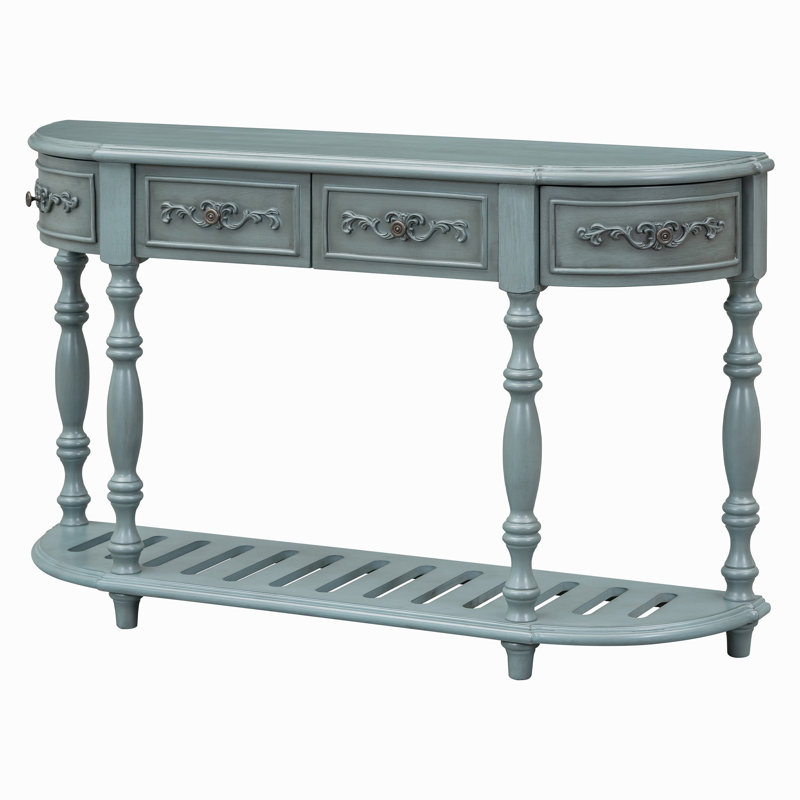 Table de salle à manger avec 52 pouces et 52 pouces, Bleu antique, Bleu antique, Bleu antique