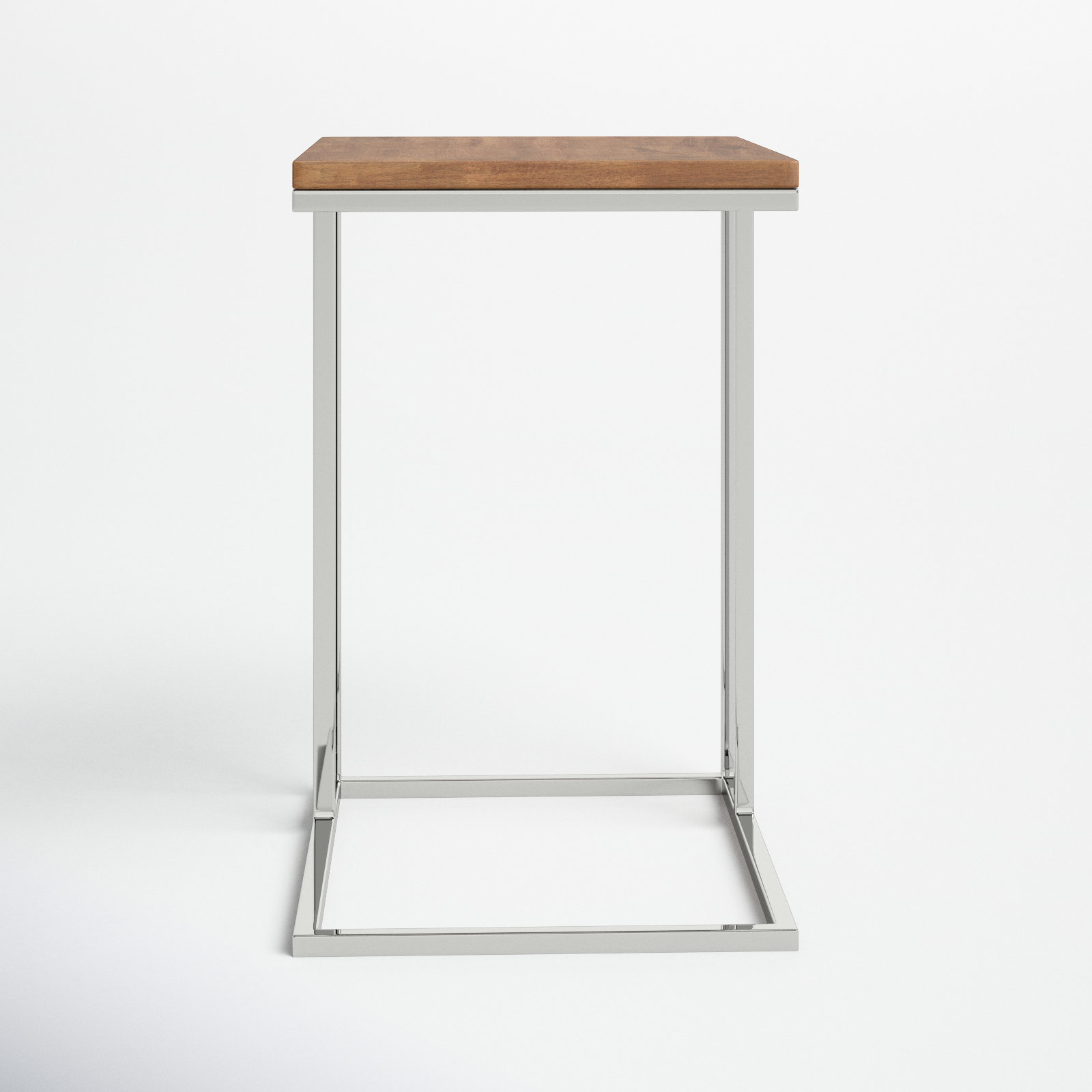 Hampshire End Table, Walnut Top/Silver Base