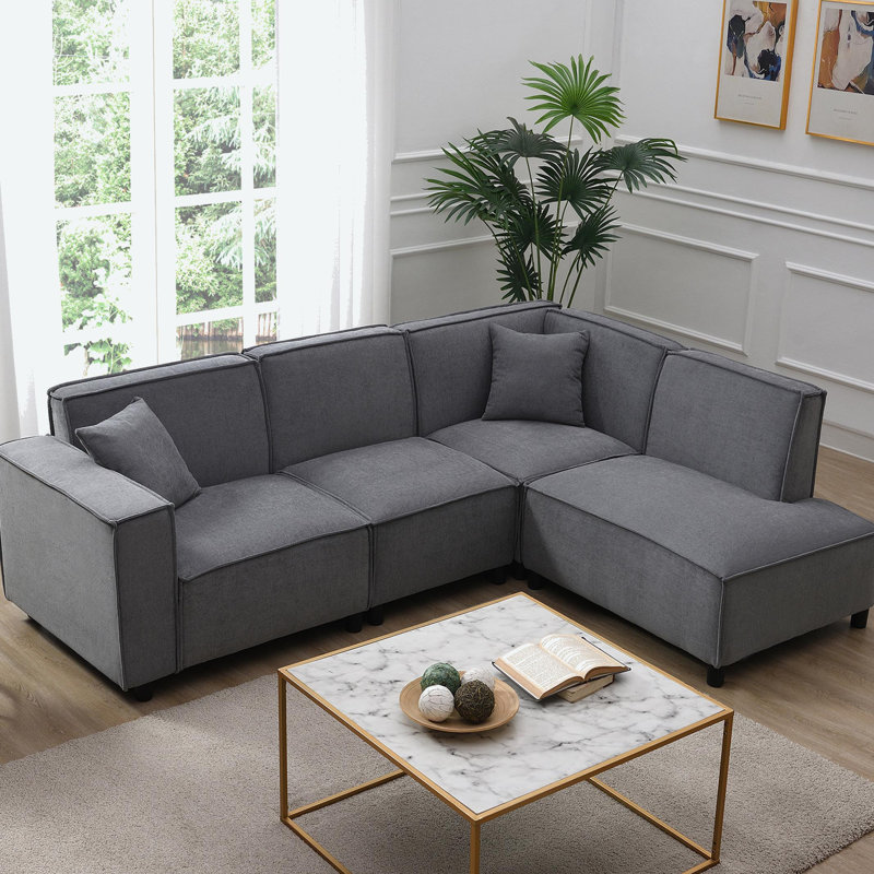 Canapé modulaire Gerlene, Gris chenille