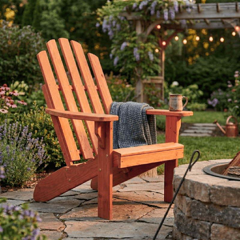 Chaise Adirondack en cèdre rouge Keystone Amish Co., teinte champignon, Teinte champignon