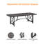Table de salle à manger d'extérieur pour 8 personnes, table de salle à manger d'extérieur en aluminium avec trou pour parasol 2,2 po, très grande table d'extérieur rectangulaire pour 8 personnes pour terrasse, jardin, porche, bord de piscine