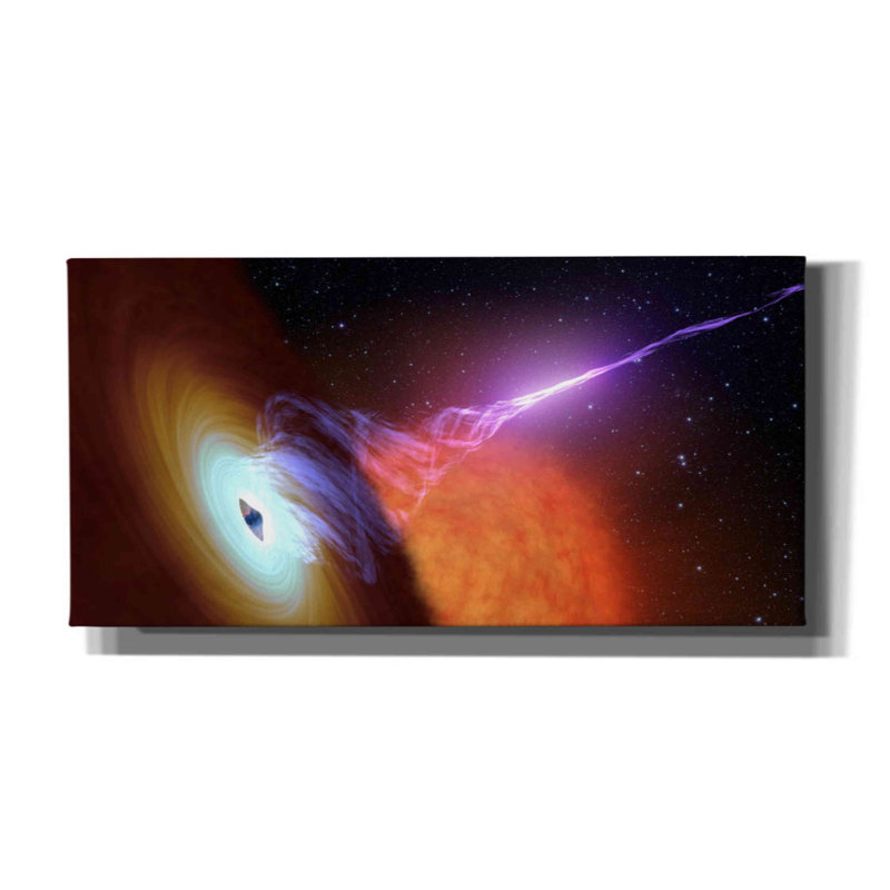 «Black Hole with Jet», art mural sur toile, H 12 po x l 24 po x P 0,75 po