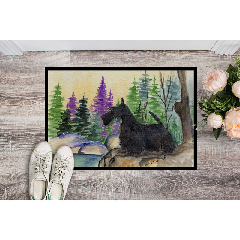 Tapis de porte intérieur anti-dérapant écossais terrier, Rectangle 2 pi x 3 pi