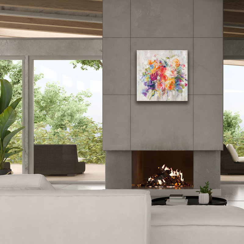 «Sun Drenched Bouquet Autumn» par Danhui Nai, art mural sur toile, H 26 po x l 26 po