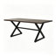 Ensemble de salle à manger 7 pièces en aluminium et corde tissée, meubles de patio gris et brun avec 6 chaises