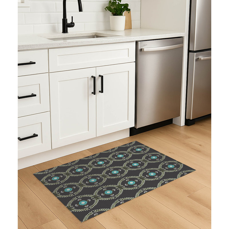 Tapis de cuisine antidérapant Bree, Gris anthracite, Rectangle 5 pi x 7 pi
