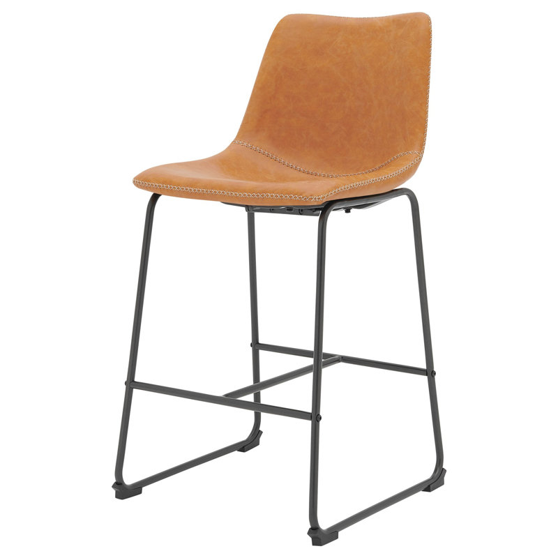 KD Faux Leather Counter Stool, Vintage Cedar