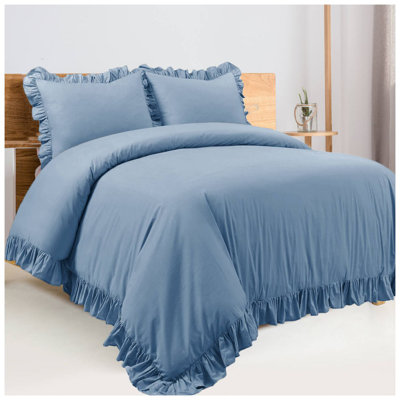 400TC Cotton Sateen Ruffle Duvet Cover Set