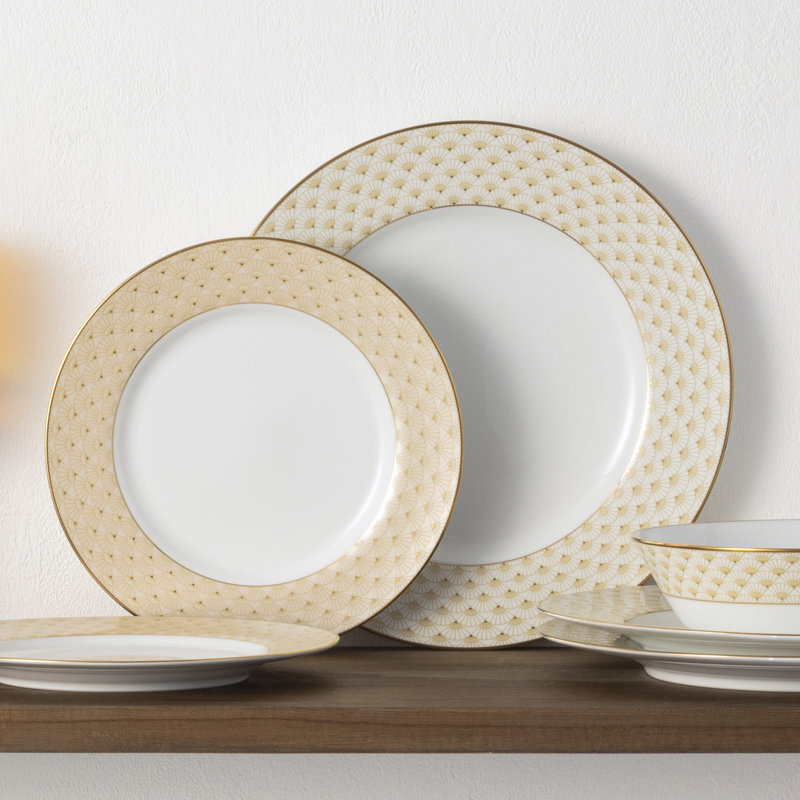 Noritake Trocadero Gold 12-Piece Dinnerware Set, Service for 4