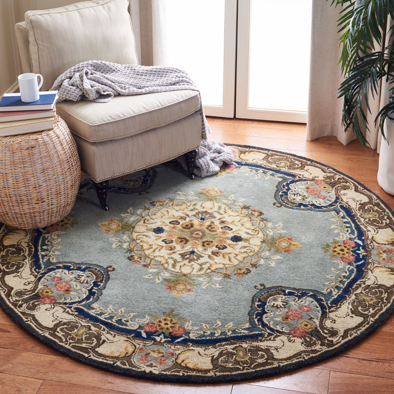 Tapis oriental en laine touffeté à la main Molter Bergama, Rond 6 pi