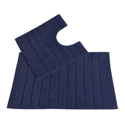 Linear Ribbed Two Piece Bath Mat Set