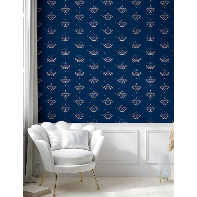 Gaulke Roll, Cobalt Blue Pale Eggshell, 100" L x 13" W