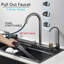 Black Gray31.5" Flying Rain Stainless Steel Waterfall Kitchen Sink with Faucet Single Bowl