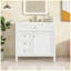 Meuble-lavabo autoportant moderne avec lavabo supérieur et 2 tiroirs-2131471358