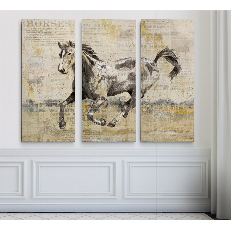 Golden Stallion II-impression sur toile tendue multi-pièces, H 40 po x l 60 po x P 1,5 po