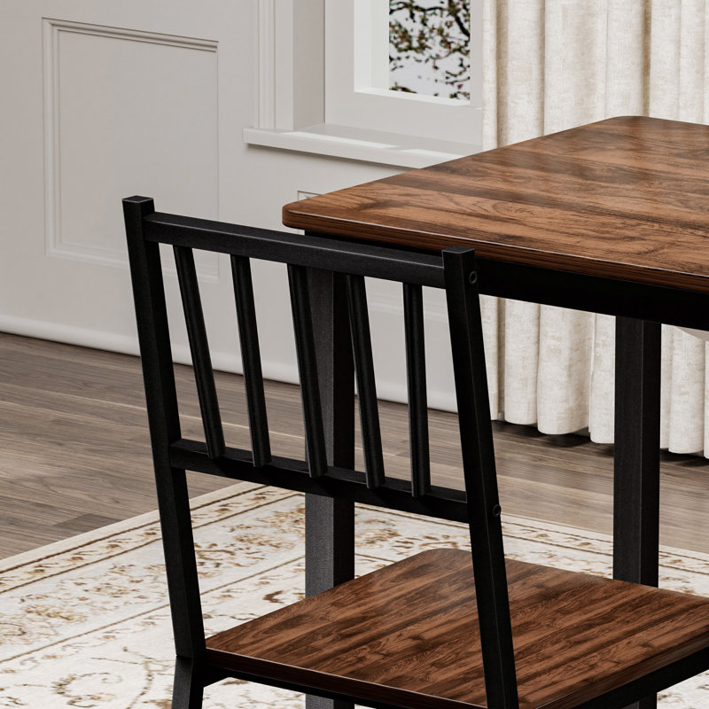 Ensemble de table de salle à manger, Noyer, Noir, Noir