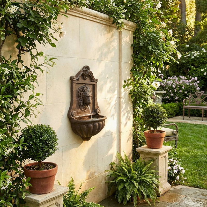 Scharff Handcrafted Outdoor Weather Resistant Fountain, Terra Cotta