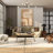 The Novogratz Canvas Textured Abstract Living Room Framed Wall Art with Tan Ribbed Curve Shapes