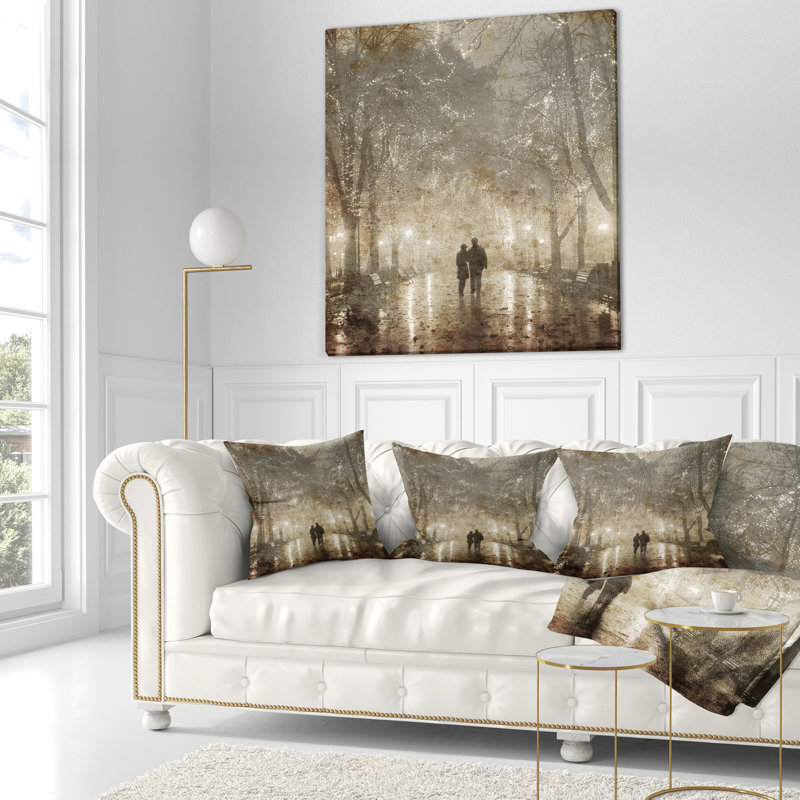 Coussin paysage, 18 po x 18 po, Coussin décoratif