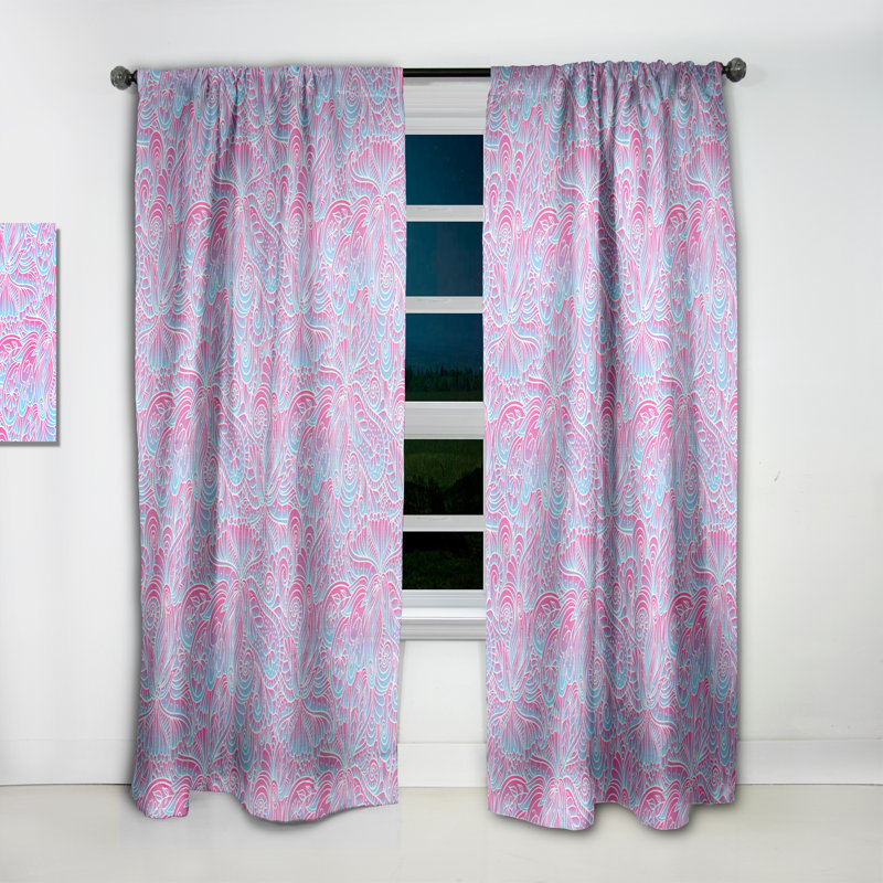 Rideau Boho, motif de dégradé occultant - motif de dégradé ondulé, L 52 po x L 63 po