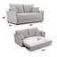 Canapé-lit modulaire en chenille gris avec rangement et 2 coussins décoratifs