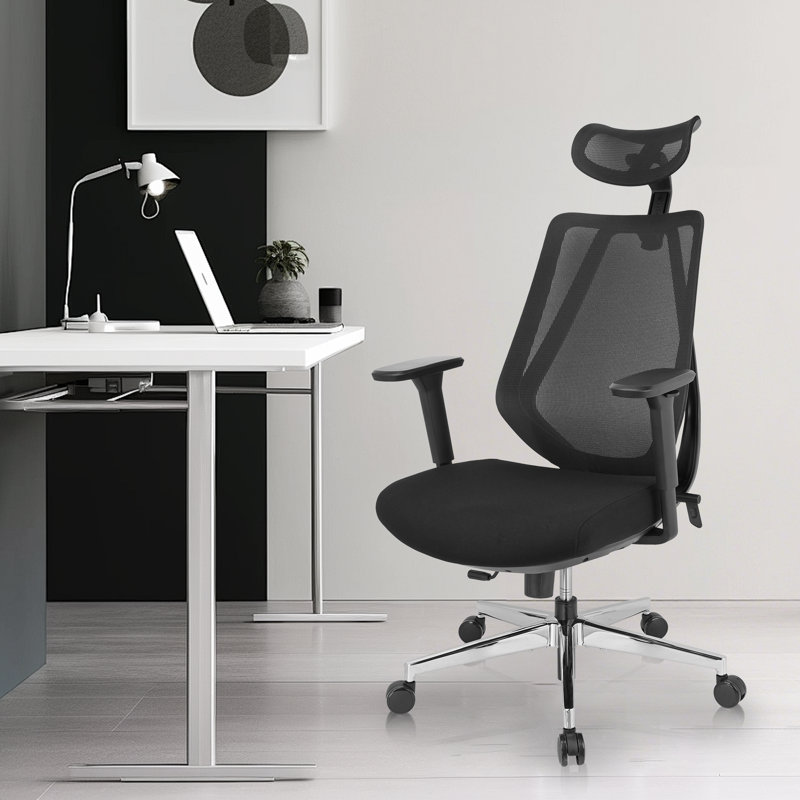 Ergonomic Office Chair with 3D Headrest & Mesh Back - Fully Adjustable Task Chair