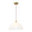 Vintage Large Single Light Dome-Shaped Striped Glass Pendant Light    -103073087