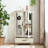 Lighted Glass Curio Cabinet With Adjustable Shelves - Elegant 2-Door Display Cabinet & Built-In Drawer, Includes Bulb-1340204625