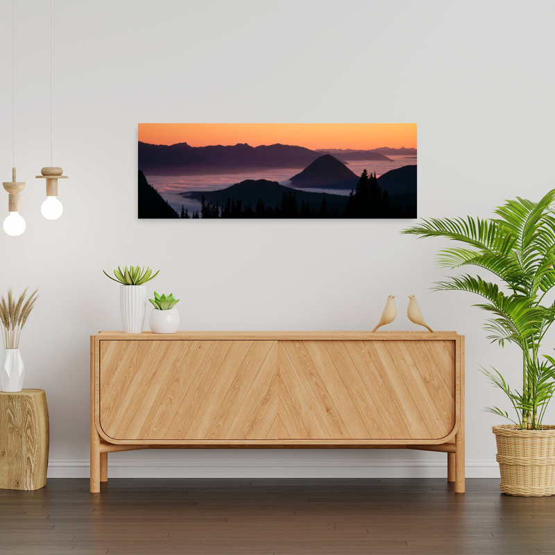 Washington, parc national du Mont Rainier, art mural contemporain paisible et abstrait, H 12 po x l 36 po