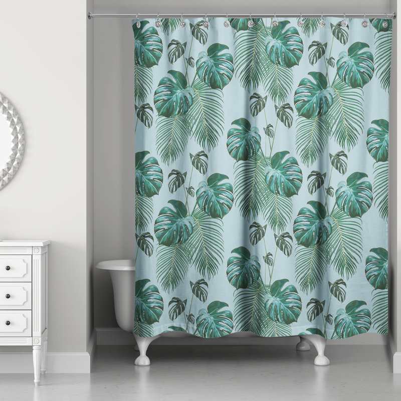 Floral Shower Curtain, Blue