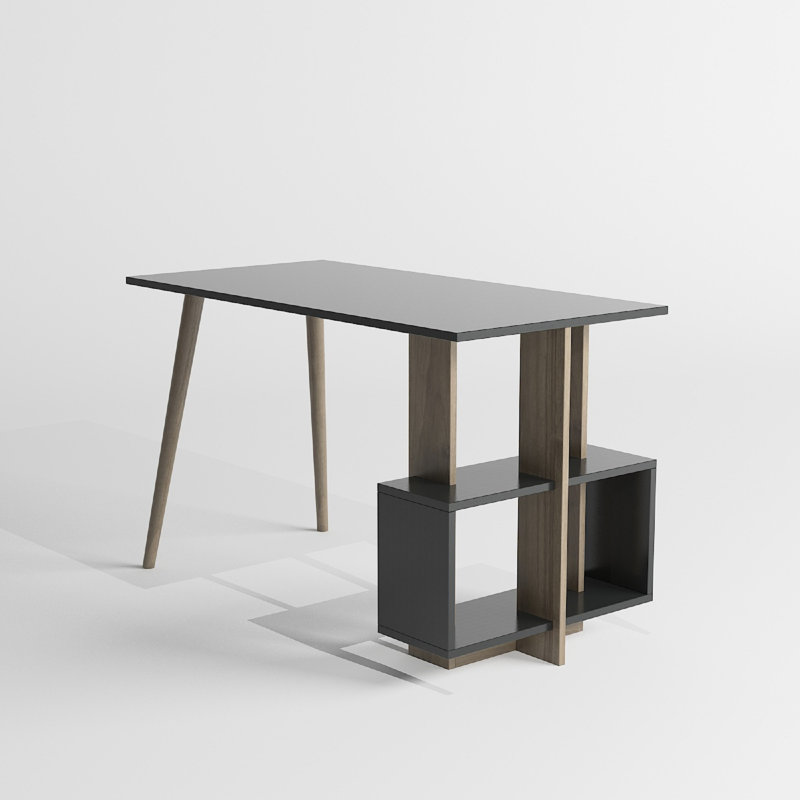 Ingerson Writing Desk, Anthracite/Walnut, Anthracite