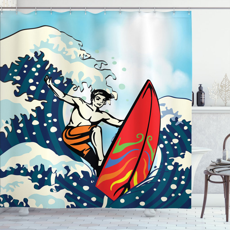 Shower Curtain with Hooks Included, 75" H x 69" W