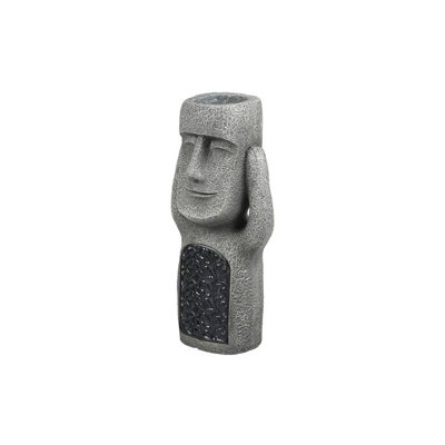 Élégant vase en polyester, gris et noir, 14,2 x 7,9 x 5,1 pouces | 100% polyester durable | Décoration élégante pour le salon, le bureau ou le vestibule | pour fleurs fraîches ou artificielles