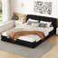 Grand lit plateforme tapissier, noir