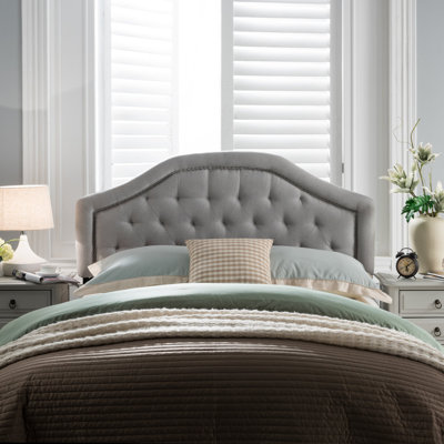 Tête de lit tapissier capitonnée de taille grand, tête de lit en bois massif avec pieds en métal durables, tête de lit grand à hauteur réglable avec garniture cloutée dans la chambre à coucher