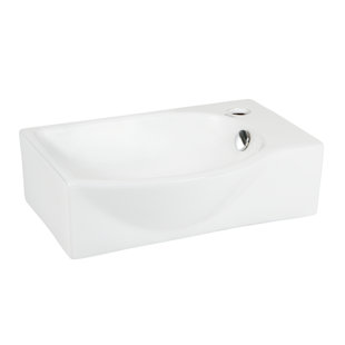 Elanti 11.25'' White Ceramic Rectangular Bathroom Sink