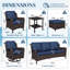 Ensemble de chaises pivotantes pour l'extérieur en rotin pour 9 personnes avec coussins bleus-563507566