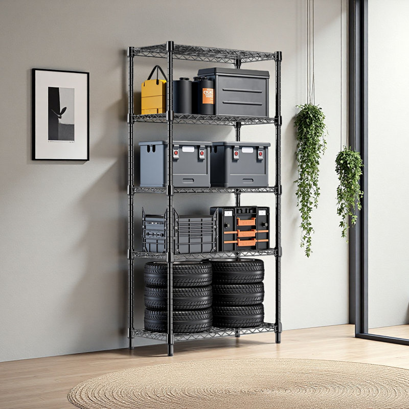 Étagère de rangement en acier robuste à 5 niveaux 1250 lb en acier robuste pour la maison, la cuisine et le bureau