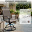 Ensemble de 4 chaises de patio pivotantes avec structure en métal résistant aux intempéries et tissu textilène, brun-1260855433