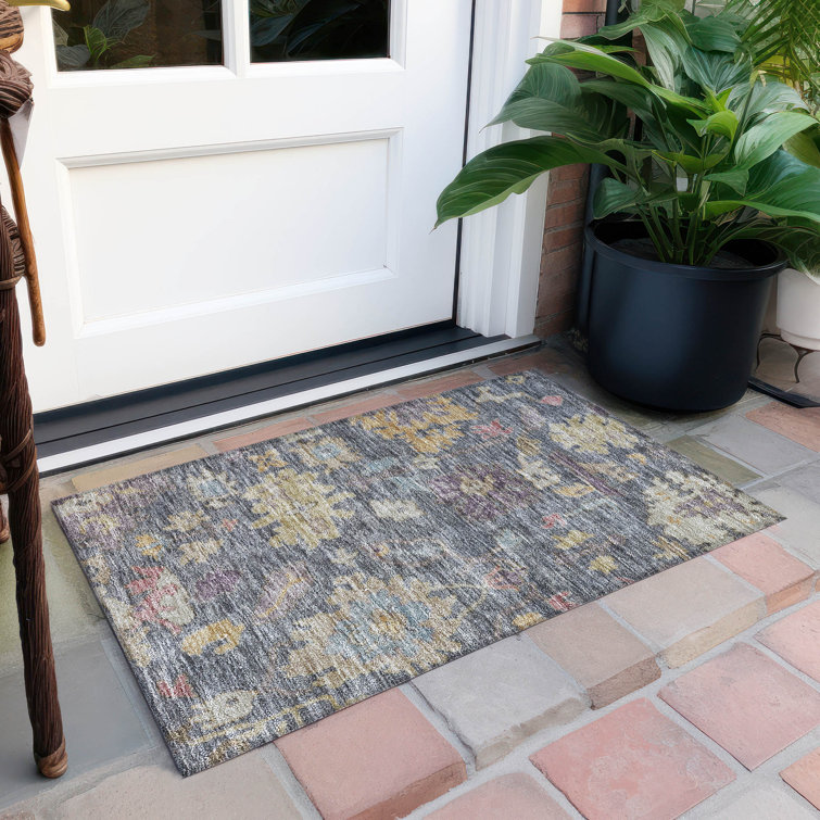 Machine Washable Indoor/Outdoor Cicel ACN1108 Blue Rug