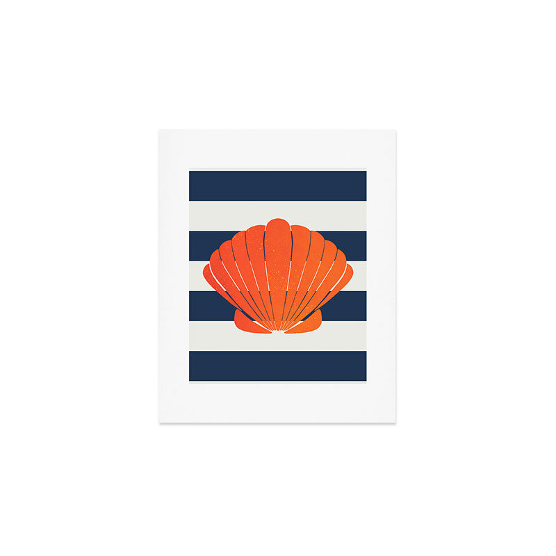 Cynthia Haller, reproduction à clapet orange et bleu marine - sans cadre, H 10 po x l 8 po