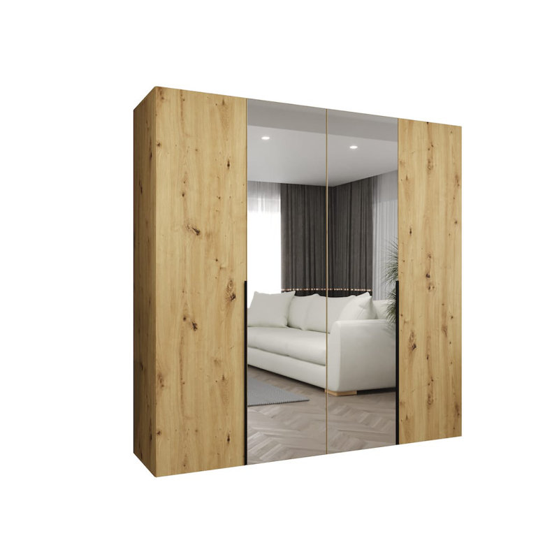 Bogins 4 Door Manufactured Wood Wardrobe, Oak Artisan