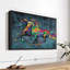 «Duo Horse Color Splash», reproduction d'art sur toile-100689222