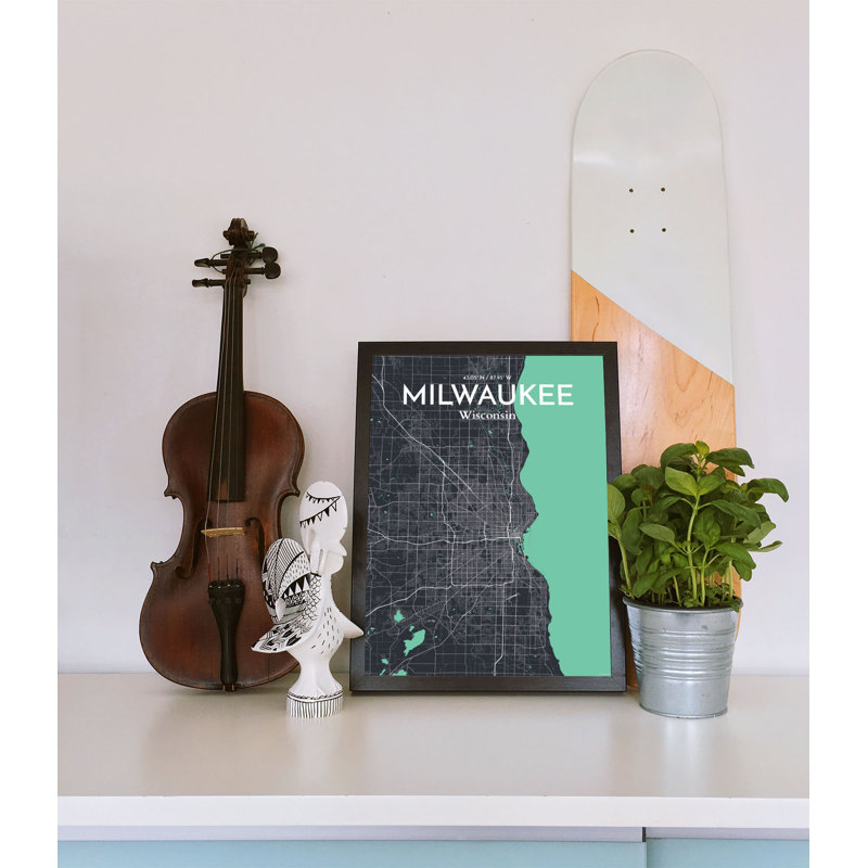 Milwaukee City Map - No Frame Print, 43.2cm H x 27.9cm W x 0.13cm D