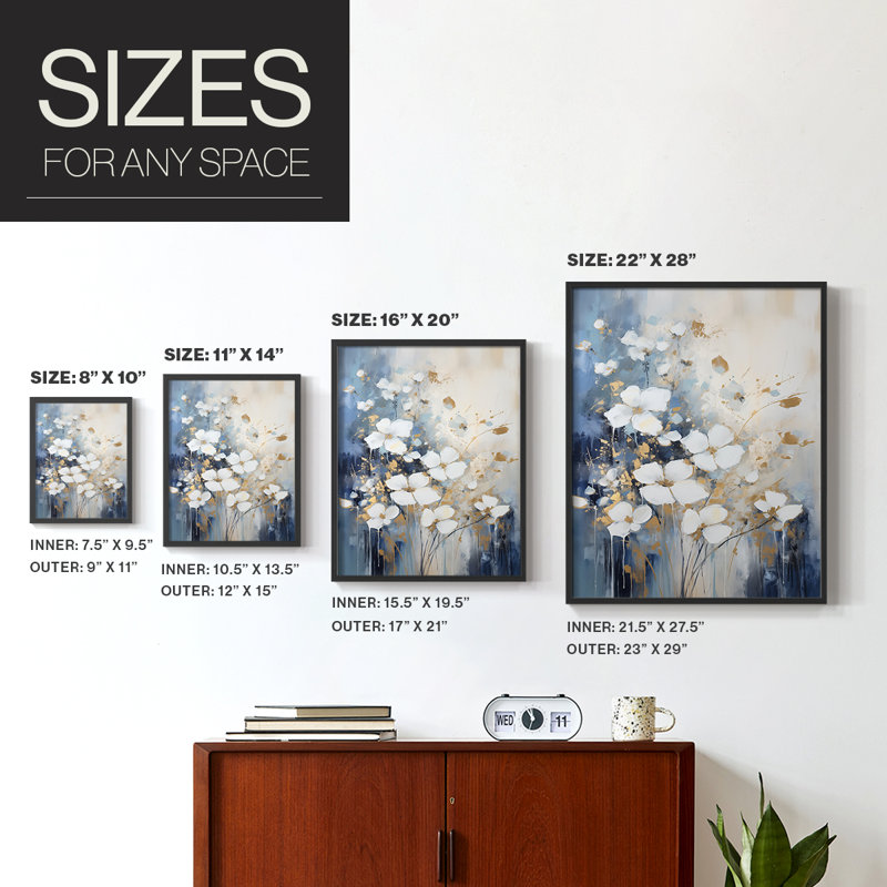FLORAL Series CECV III - Impression encadrée de qualité supérieure - Prêt à accrocher - Aucun clou requis, H 29 po x l 23 po
